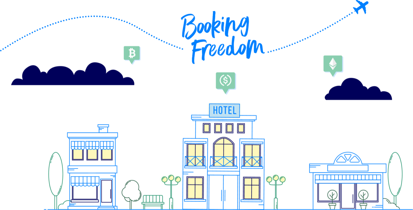 booking with freedom, pay crypto